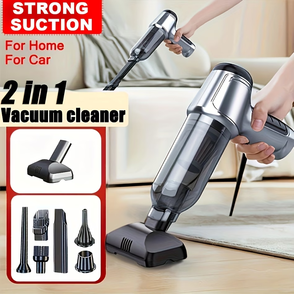 2-in-1 Wireless Handheld Vacuum Cleaner, High-Power Car Vacuum and Blower, Portable Powerful Vacuum with Home Dusting Brush Head