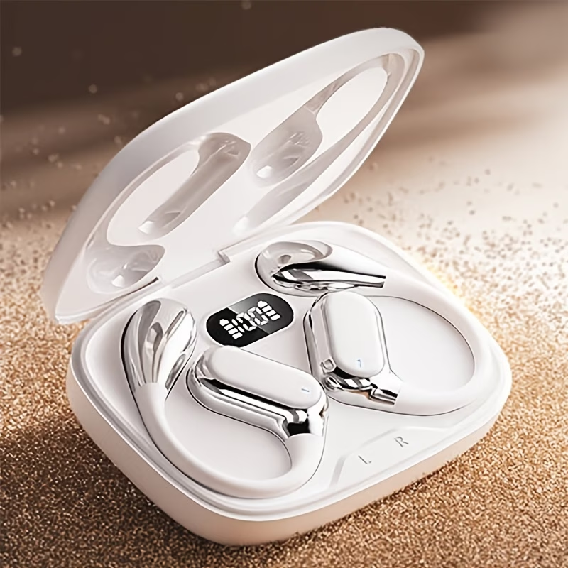 New Style True Wireless On-Ear Earpods • Not In-Ear • TWS HIFI Bass 9D Stereo HD Calling Earphones • Compatible with Android And Iphone • Perfect Sports Earpieces And Smart Headphones for Music, Gaming Couples, Valentine's Day Pres