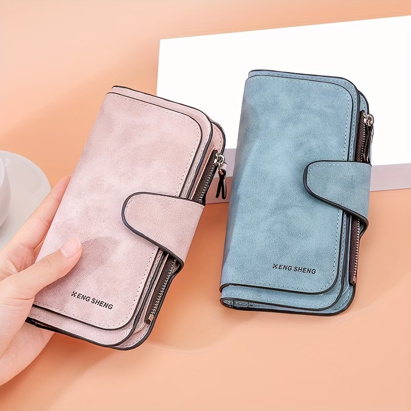 Retro Minimalist Short Walet, Solid Color Clutch Credit Card Case, Multi Card Slots Wallet