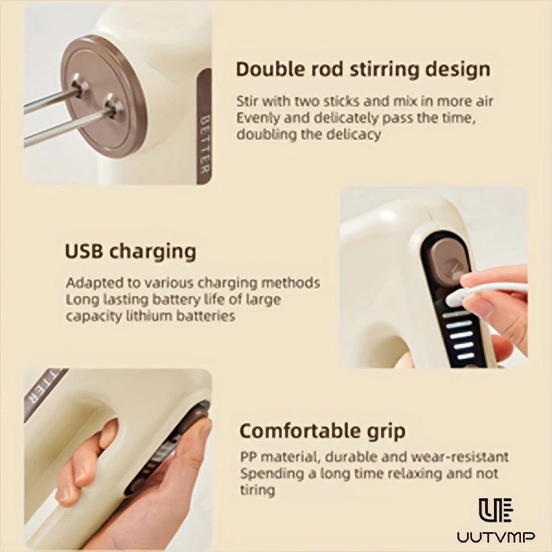 Cordless electric egg beater, household automatic cream whipper, cake baking egg beater, small hand mixer, mixer, egg beater