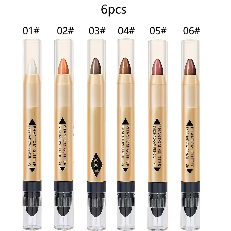 6pcs Set of Shimmering Eyeshadow Sticks with Dual-Ended Design, Shimmery & Glitter Finish for Effortless Eye Makeup – Perfect for a Sophisticated Look, Makeup Eyeshadow Palette, Makeup Stick, Eyeshadows for Women, Glamorous Look, Party Makeup