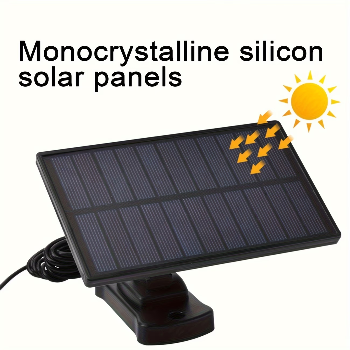 TURAOHU Solar Security Light with Motion Sensor - 3 Head 122 LED Adjustable Light, Semi-Recessed Plastic Wall Sconce, Remote Control, Solar Powered 2400mAh Li-Ion Battery, Non-Removable Photovoltaic Panel - Includes Light Source.