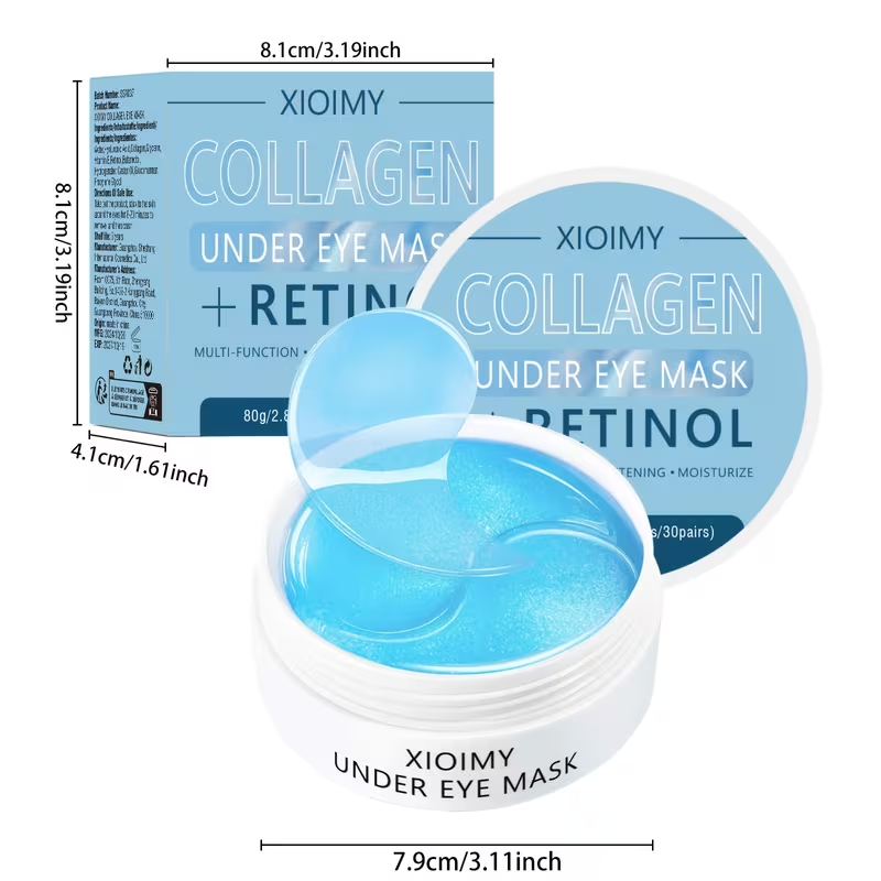 60pcs Collagen and Retinol Eye Mask, Powerful Moisturizing, Deep Moisturizing, Making Eye Skin More Delicate and Firm, Giving Eye Skin Luster, Making Skin More Elastic, Bidding Farewell to Dryness and Dullness, Eye Care, Eye Mask, Eye Patch