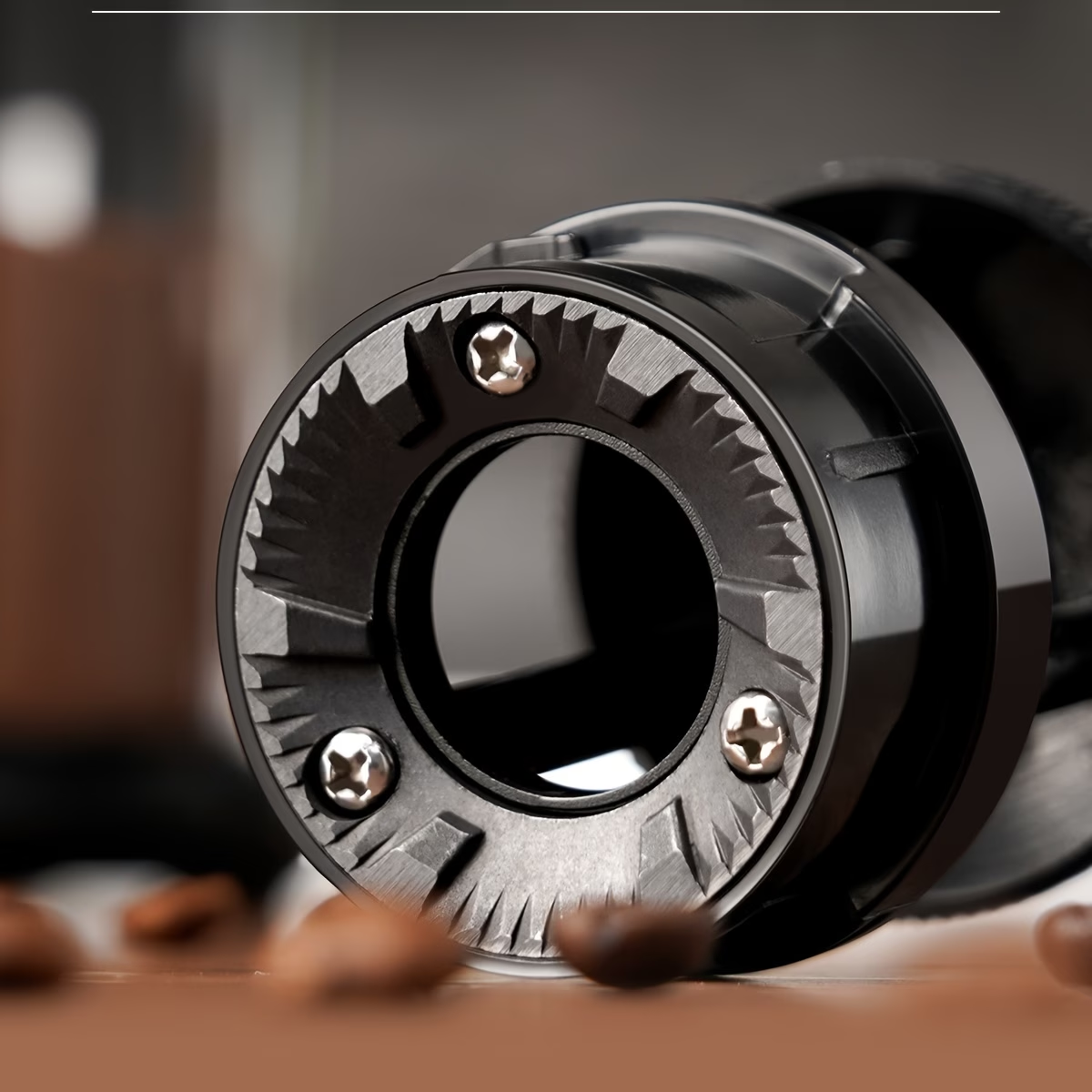 Electric Coffee Mill Featuring Adjustable Burrs, Offering 16 Precise Grinding Options for 2 to 14 Cups, in Black Color.
