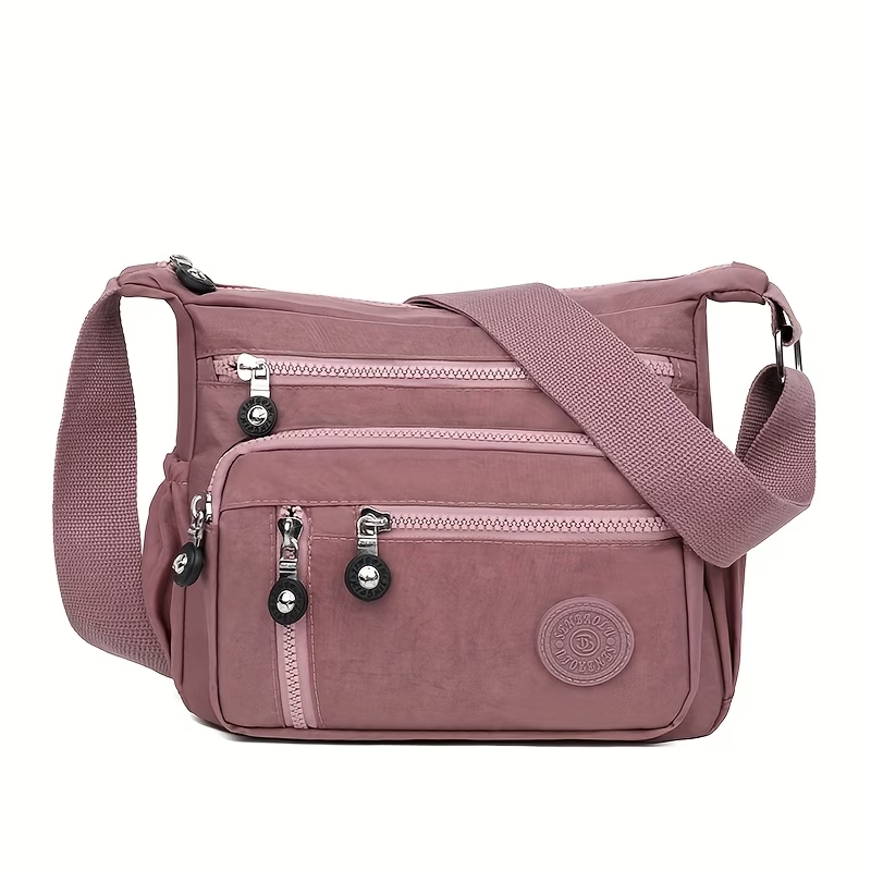 Women's Large Capacity High Quality Nylon Crossbody Bag with Adjustable Strap & Multi-Pocket - Casual Travel Handbag Suitable for Travel,, - Zipper Closure, (Available in Multiple Colors)