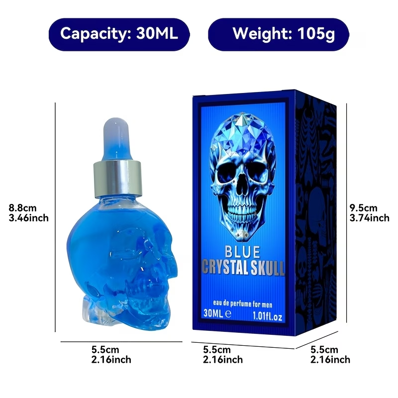 EIDE BAO Men's Skull Crystal - Long-Lasting Scent, Crystal Skull Bottle, Elegant Gift for Men, for Parties, for Dates, for Formal Events, Date Night Fragrance, Party Fragrance, Highquality Fragrance, Woody Fragrance, Fragrance Enthusiasts