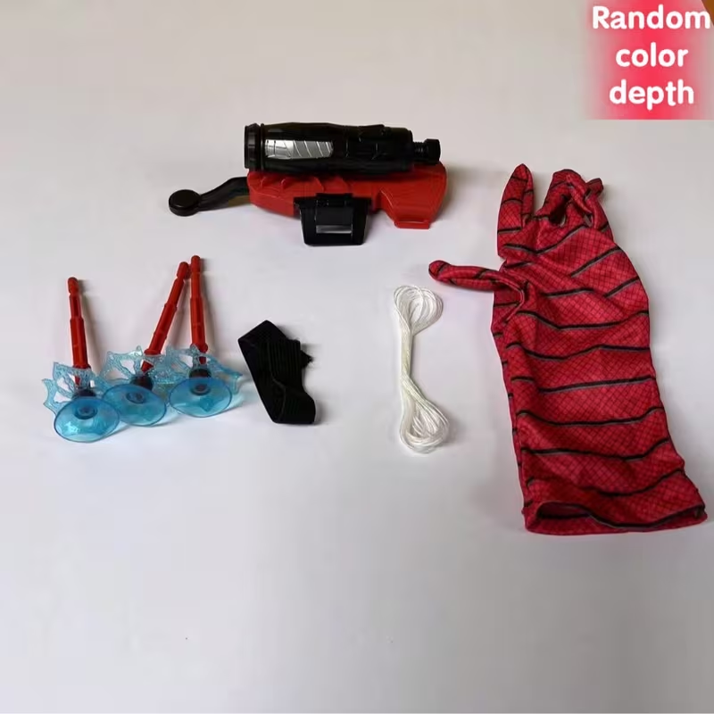 Funny Prank Toys,Spider Web Launcher Gloves - Creative Hero Toy for Youngsters, Perfect for Halloween & Christmas, Interactive Novelty Toy, Durable ABS Material, Red