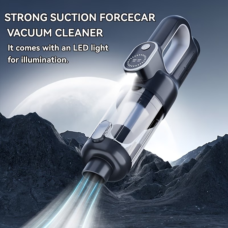 Car Vacuum Cleaner with Super Powerful Suction, Rechargeable Handheld Large Power Cordless Vacuum Suitable for Home and Auto Use