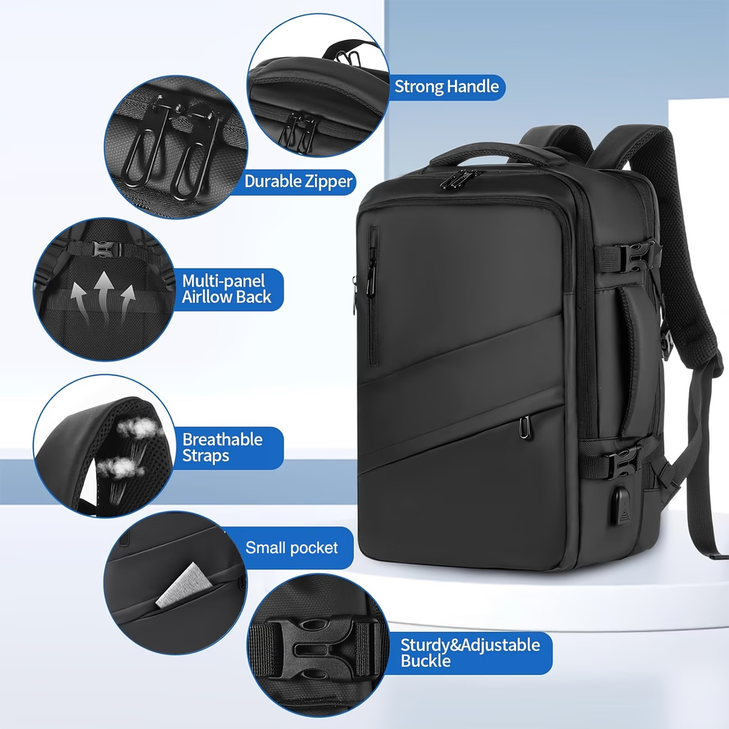 1pc Expandable Travel Backpack, Business Laptop Backpack, Fits 15.6-Inch Laptop, Christmas, Valentine's Day and Thanksgiving Gifts for Men and Women