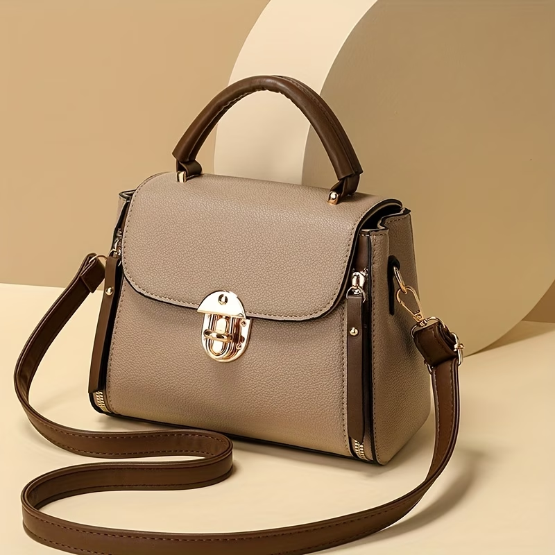 New Stylish Handbag for Women, Perfect for Autumn, Featuring a Chic Lock Closure, Small Square Design, And Versatile Shoulder Or Crossbody Options