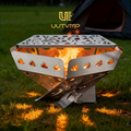 Stainless steel wood-burning stove, outdoor campfire stove, perfect for camping and heating. Home, patio, and outdoor camping barbecue stove, thickened and high-temperature resistant, portable barbecue and heating stove, quick assembly and folding.