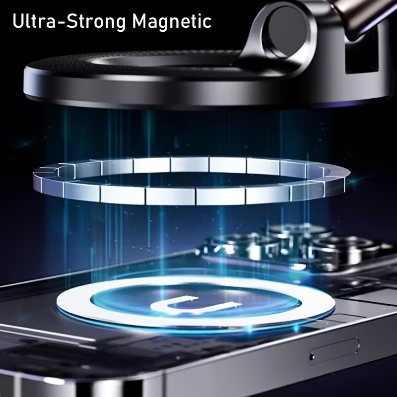 A 360° Adjustable Magnetic Phone Holder, Suitable for Use on Car Dashboards, Compatible with Iphone 16/15/14/12 Series, Portable Foldable Car Phone Stand