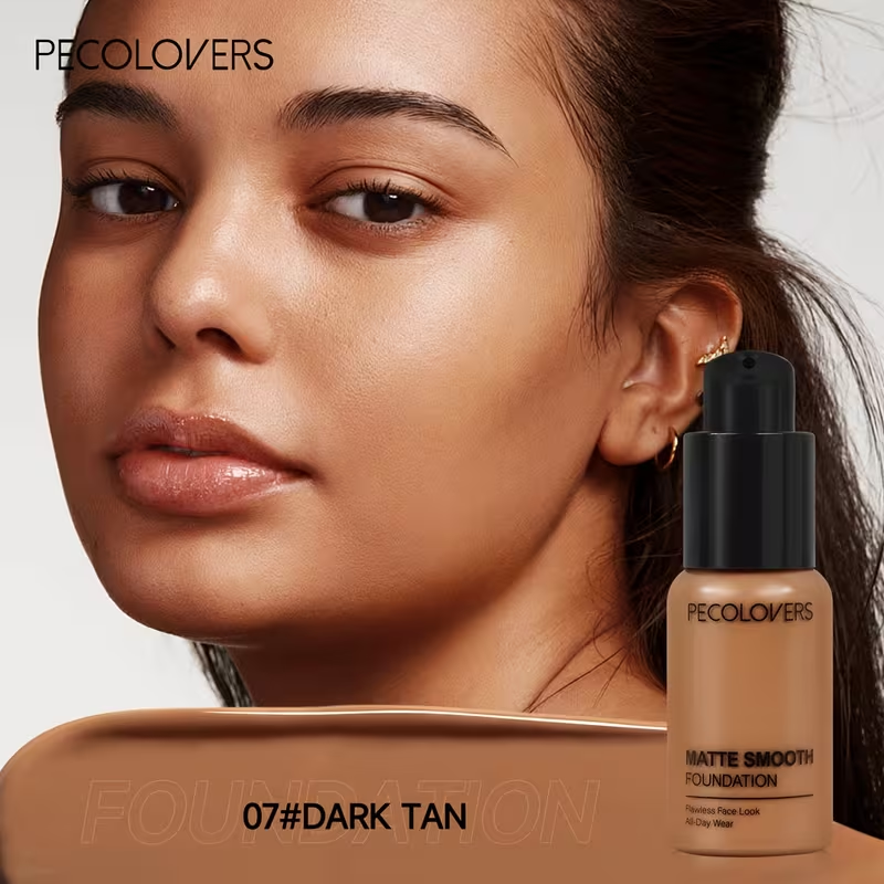 Pro Flawless Liquid Foundation - Full Coverage, Natural Matte Finish, Waterproof, Long-Lasting Concealer for Dark Circles,, Blemishes, and Imperfections - Suitable for All Skin Types and Tones