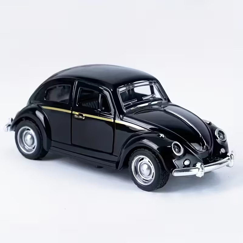1:38 Scale Die-Cast Metal Car Model - Classic Retro Red, Openable Doors & Windows, Collectible Toy Car with Visible Interior, Perfect, Birthday