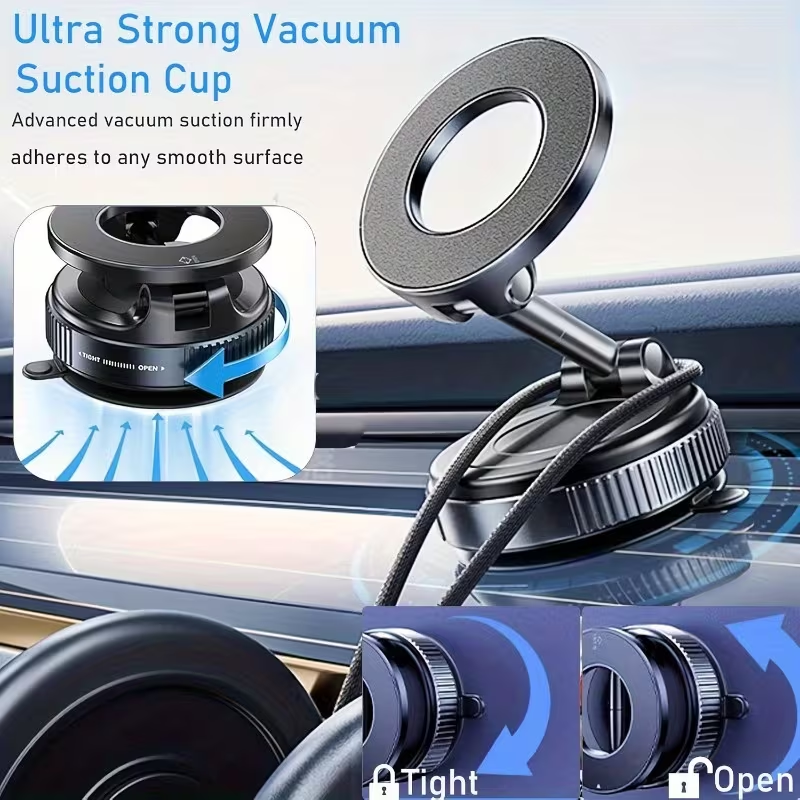 A 360° Adjustable Magnetic Phone Holder, Suitable for Use on Car Dashboards, Compatible with Iphone 16/15/14/12 Series, Portable Foldable Car Phone Stand