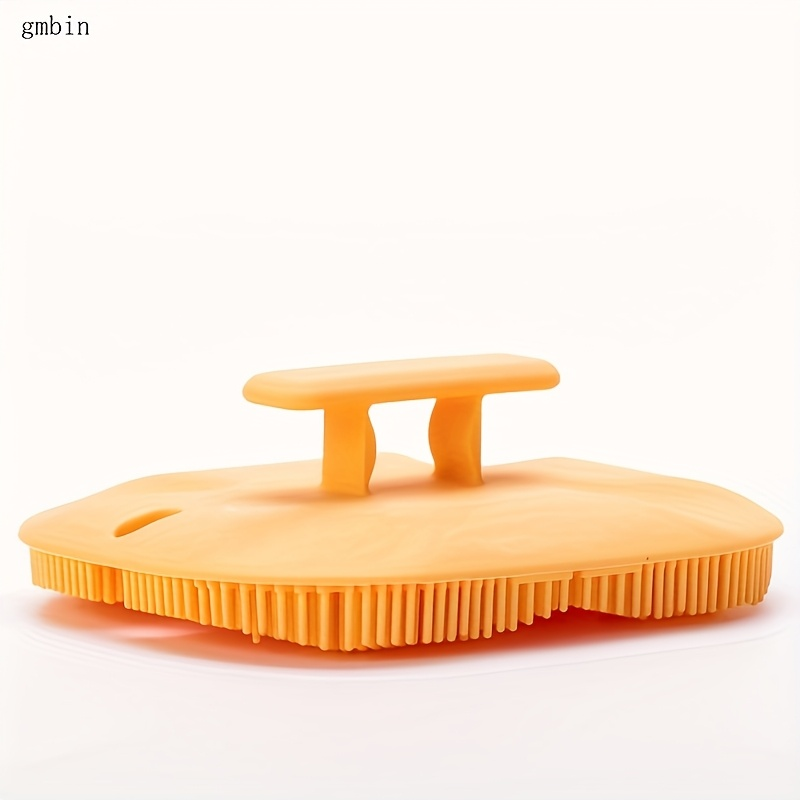 Skin massage brush. Features a handle for easy grip, and soft silicone bristles that are gentle on the skin. Practical for daily home care, easy to clean and maintain. A massage and cleaning brush.