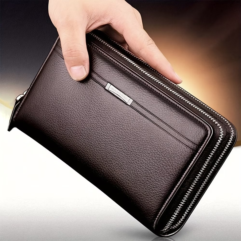 Men's Business Long Wallet, Large Clutch Bag Handbag, Mobile Phone Bag, Gift For Men