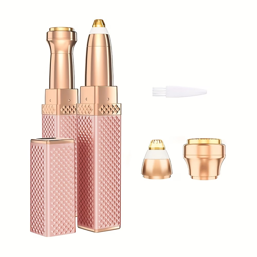 1pc Eyebrow Trimmer & Facial Hair Removal for Women, 2in 1 Eyebrow Razor and Painless Hair Shaver Rechargeable with Built-in LED Light for Face Peach Fuzz Eyebrow Lips Body Chin Arms
