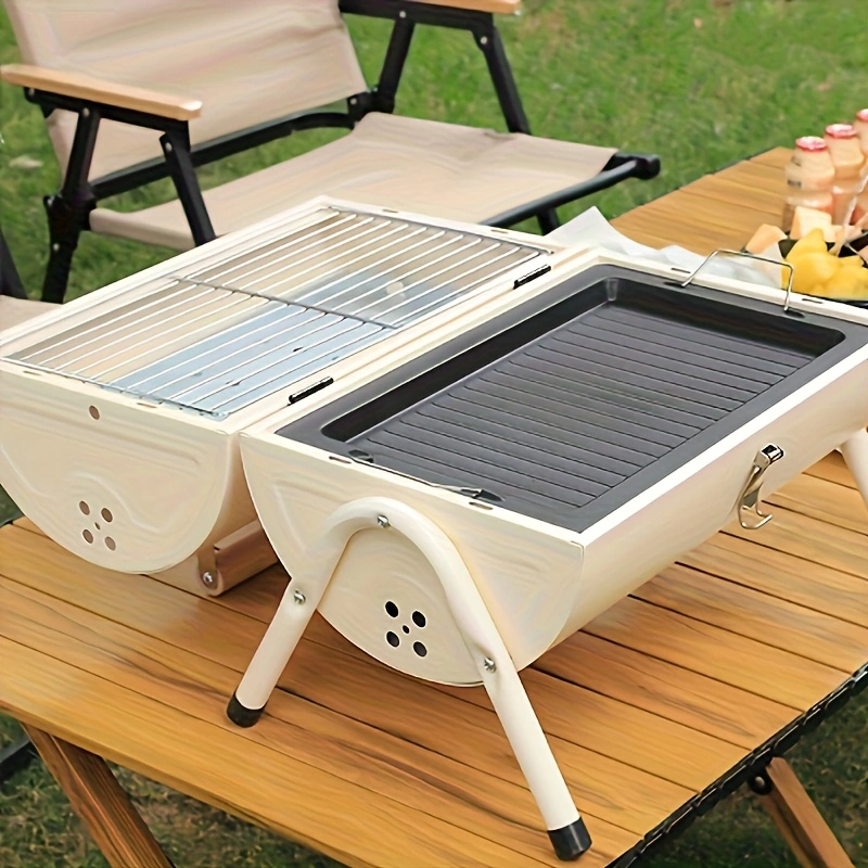 Double-sided barbecue grill, charcoal barbecue rack, outdoor chimney stove, outdoor camping barbecue grill