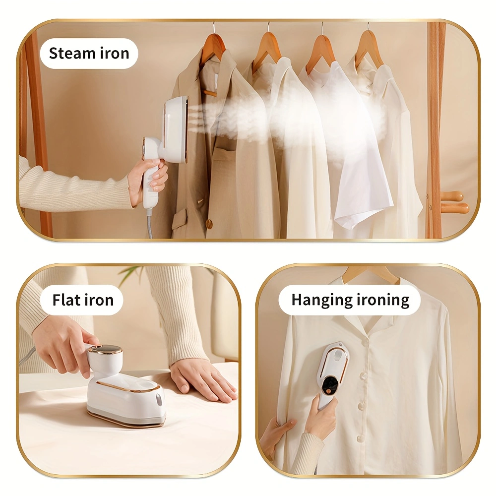 Digital display handheld garment steamer, travel-friendly portable iron, household steam iron for ironing clothes, intelligent five-level adjustment, wet and dry use, quick wrinkle removal iron.