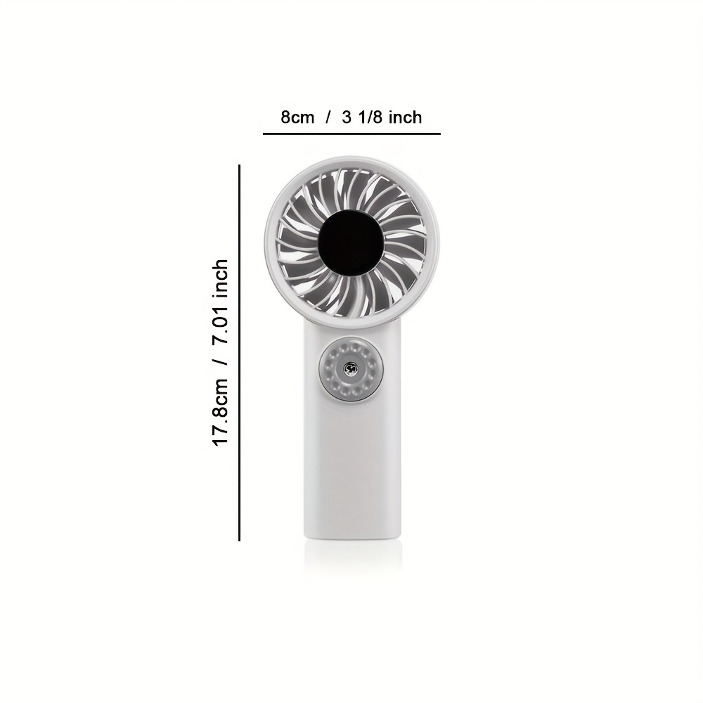 Handheld fan, foldable LED digital display