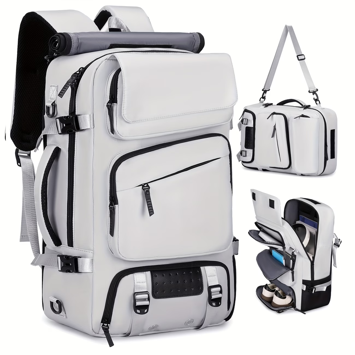 Large Capacity Carry-On Bag with Shoe Compartment, Airline Approved 17.3-Inch Laptop Backpack, Business Gym Weekend Pack, Single Shoulder or Double Shoulder, Travel Backpack for Men, Backpack for Men, Backpack for Women, Travel Backpack for Women