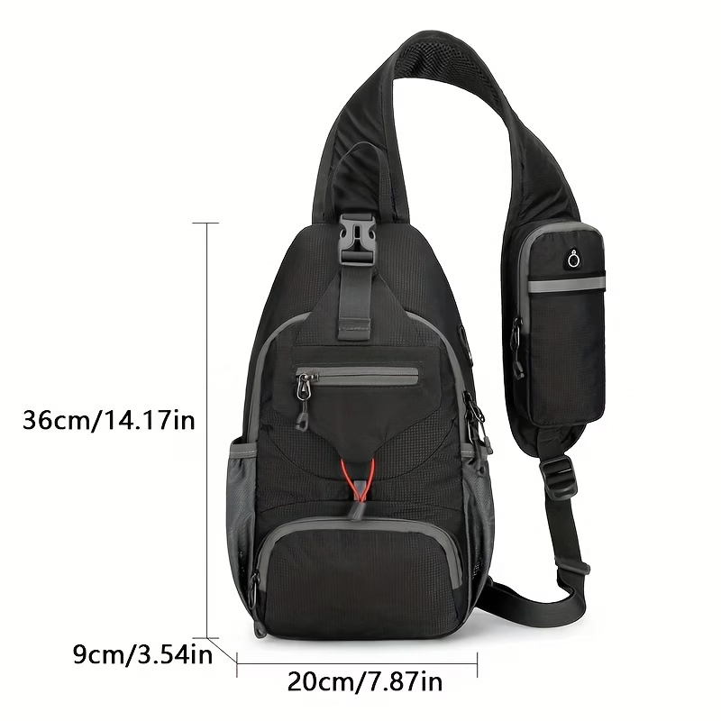 1pc Outdoor Lightweight Chest Bag, Multifunctional Crossbody Bag With Shoulder Strap For Travel, Mountaineering, And Hiking
