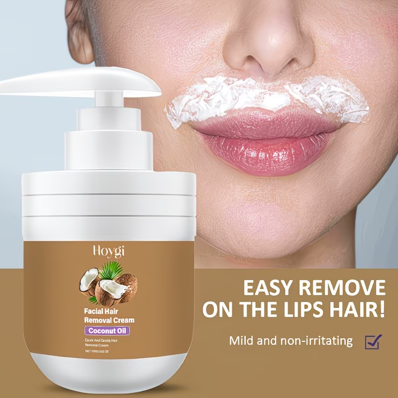 100G Summer Coconut Facial Gentle Hair Removal Cream, Facial Hair Removal Men'S And Women'S Lip Hair And Mustache Gentle And Non-Irritating