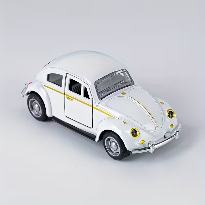 1:38 Scale Die-Cast Metal Car Model - Classic Retro Red, Openable Doors & Windows, Collectible Toy Car with Visible Interior, Perfect, Birthday
