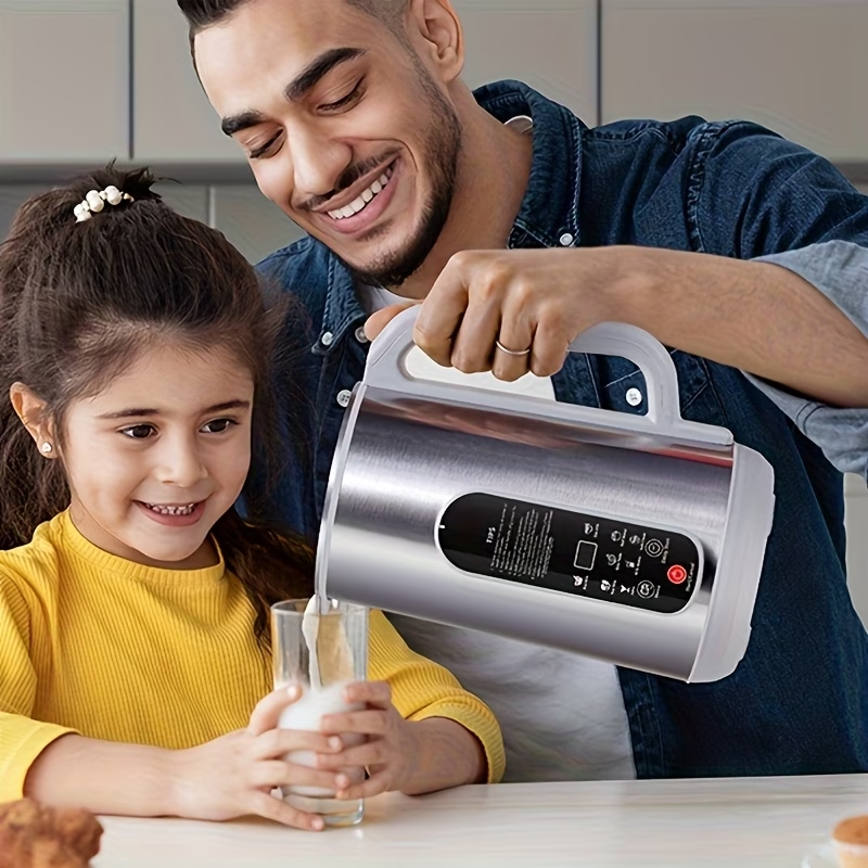 40.58Oz Stainless Steel Soy Milk Maker, Versatile Machine for Nut Milk, Soups, And Juices, Featuring Automatic Cleaning, 24-Hour Timer, Smart Touch Control, 1200Ml Capacity, 22000 RPM Motor Speed, 800W Power, 110V Soy Milk Maker