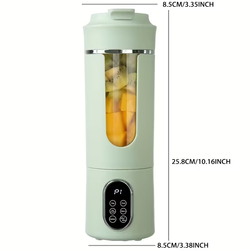 Hilton Portable Juicer Blender, Heavy-Duty Mini Juice Maker with 12 Blades & 21000 RPM, Auto-Clean Function, Ice Crusher for Smoothies Milkshakes Fruits Vegetables, Compact for Travel, 530ml