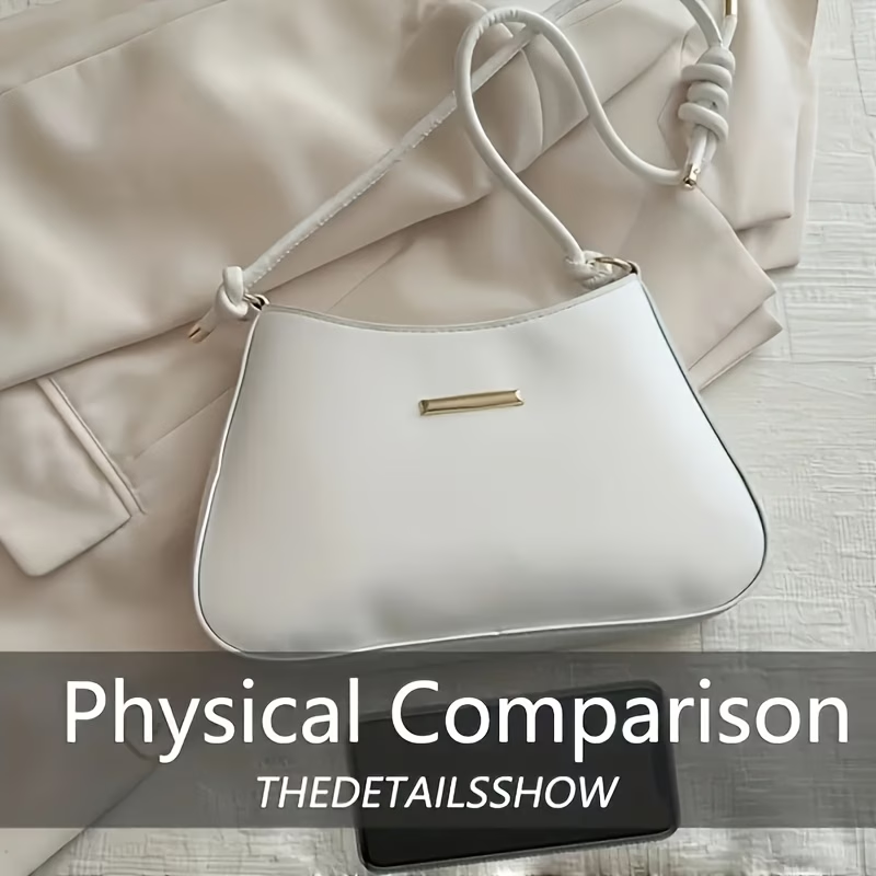 Women'S Shoulder Bag - Stylish Underarm Square Bag, Elegant Temperament Handbag, Large-Capacity Commuting Crossbody Bag, Candy-Colored Versatile Square Bag, Artificial Synthetic Faux Leather Material
