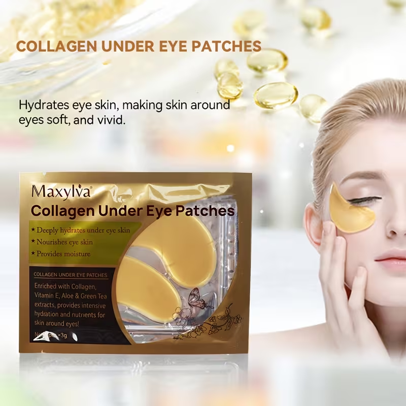 [Hydrating & Moisturizing] Maxylva Collagen Under Eye Patches | Hydrating & Moisturizing | Alcohol-Free | Ideal for All Skin Types | Eye Care