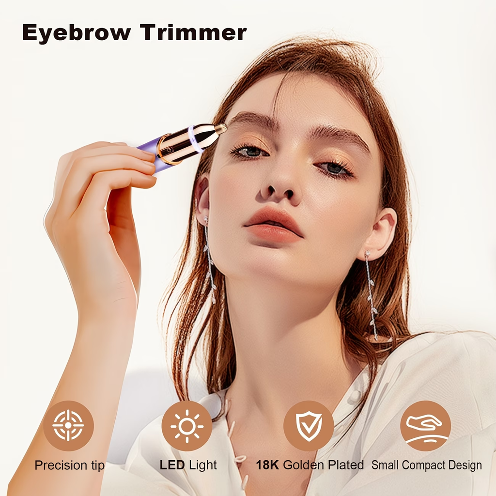 Facial Hair Remover for Women, 2in 1 eyebrow hair remover, Electric Face Razor with LED Light, USB Rechargeable