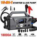18000A/20000A 15-In-1 Car Jump Starter with Air Compressor And Enhanced Blower, Powered by a 12V Car Battery (Suitable for All Gasoline Cars And 2.64gal Diesel Cars), Equipped with a 200PSI Tire Inflator, 20000Mah Battery, And 3-Mode Flashlight