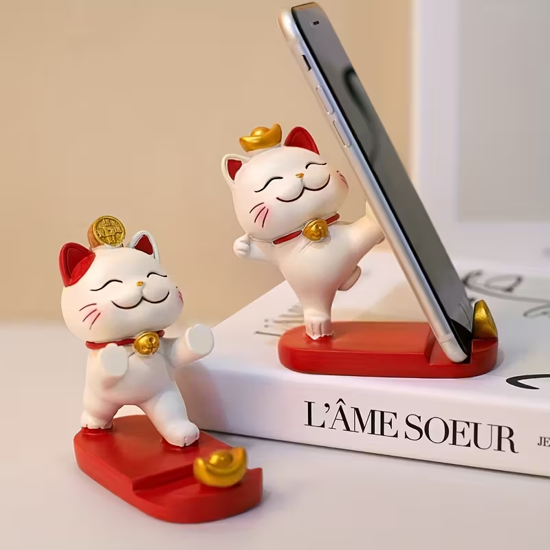 Cute Cartoon Cat Mobile Phone Tablet 1pc Holder Stand Office Desk Ornament Suitable for Mobile Phones and Tablets