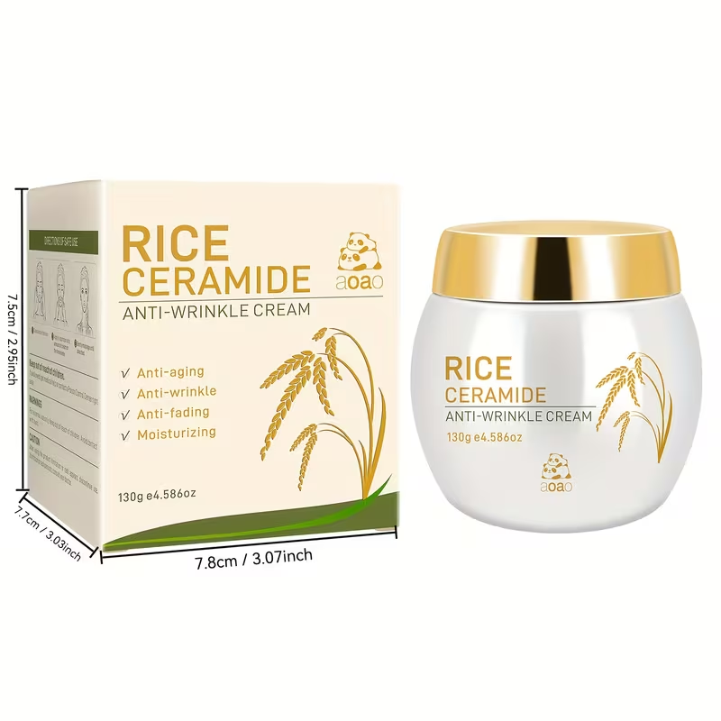 130G/4.586Oz Rice Cream Collagen Nourishing Moisturizer Ceramide Smooths Fine Lines And Tightens Skin / Skincare Make Skin Younger Looking