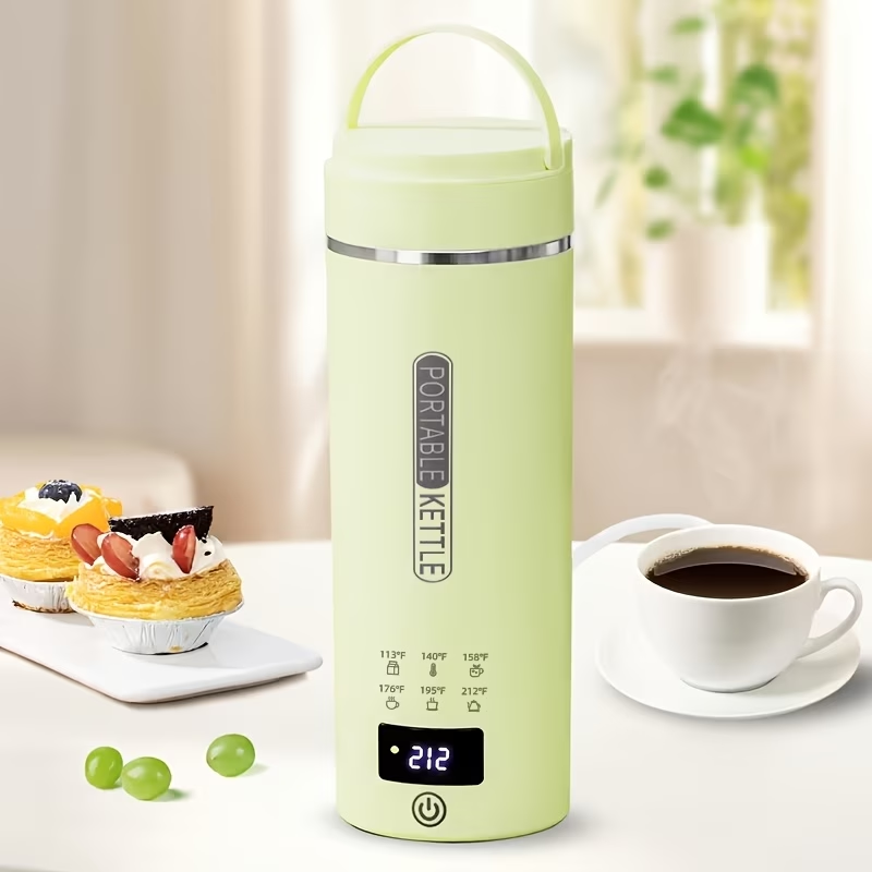 1pc Travel Electric Kettle, Portable Mini Water Boiler with 6 Temperature Settings, 304 Stainless Steel, Auto Shut-Off and Boil-Dry Protection, BPA-Free, 15.22oz, Suitable for Brewing Coffee, Flower Tea, and Milk