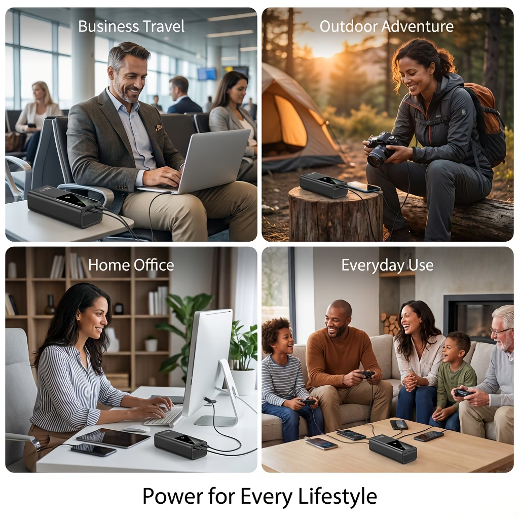 20000Mah 100W Ultra-Fast Charging High-Capacity Power Bank, Portable Charger & Iphone Charger Featuring LED Digital Display, Phone Additions Suitable for Laptops, Smartphones, Watches, Headphones, Perfect for Home, Office, And Outdoor Use