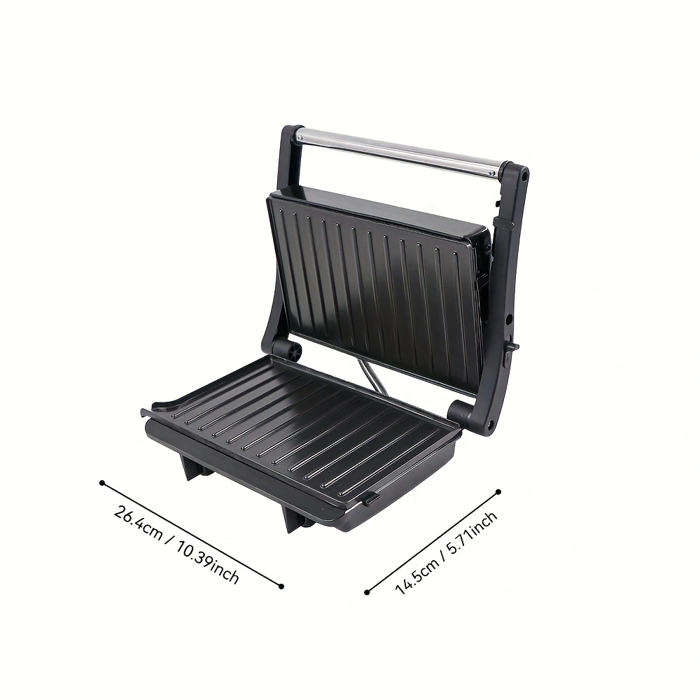 Home Kitchen, Black Square Double-sided Heating Barbecue Machine, High-power Panini Toaster, Steak Grill, Sandwich Machine, Waffle Maker, Heated Electric Pancake Maker, Grilled Sausages And Hamburgers., Home Cooking, Quick Meals