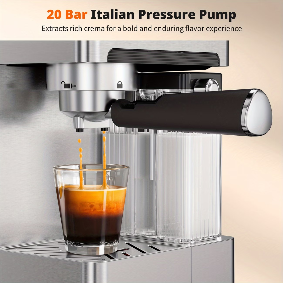20-Bar Dual Boiler Espresso And Cappuccino Machine - 3-in-1 Latte Coffee Maker With Automatic Milk Frother And LED Touch Control