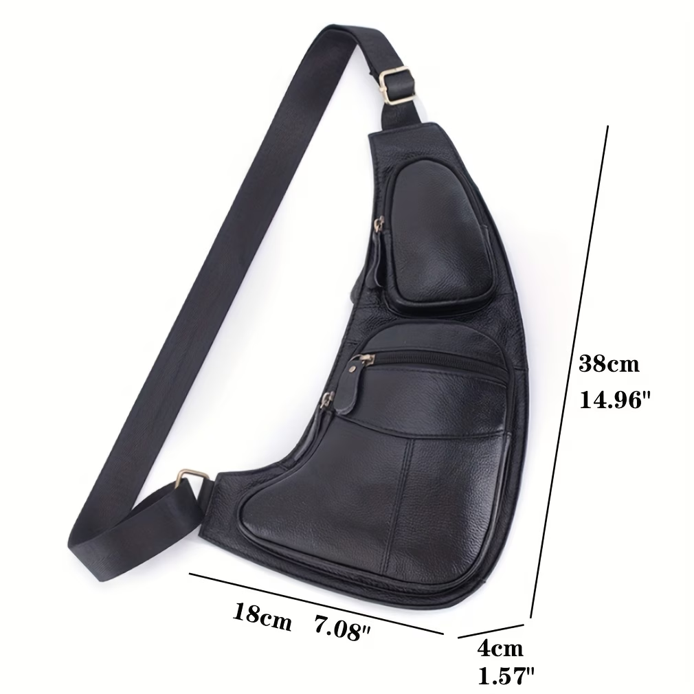 Vintage Genuine Leather Sling Bag Bags for Men Women Backpack Shoulder Messenger Crossbody Outdoor Travel Hiking Camping Tactical Chest Pack Daypack
