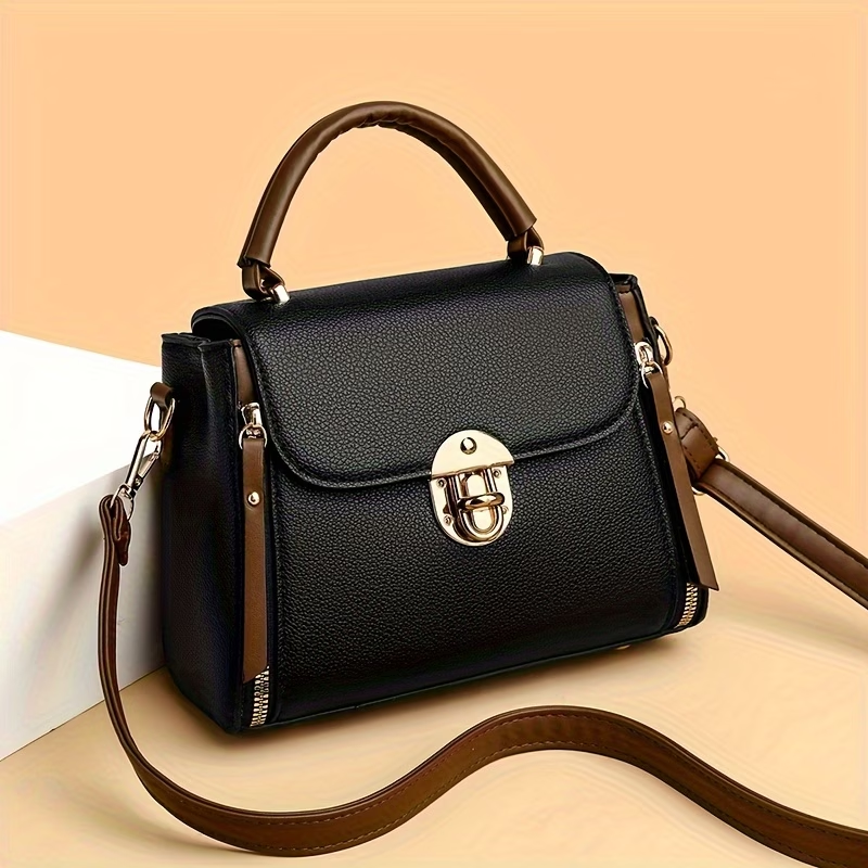 New Stylish Handbag for Women, Perfect for Autumn, Featuring a Chic Lock Closure, Small Square Design, And Versatile Shoulder Or Crossbody Options