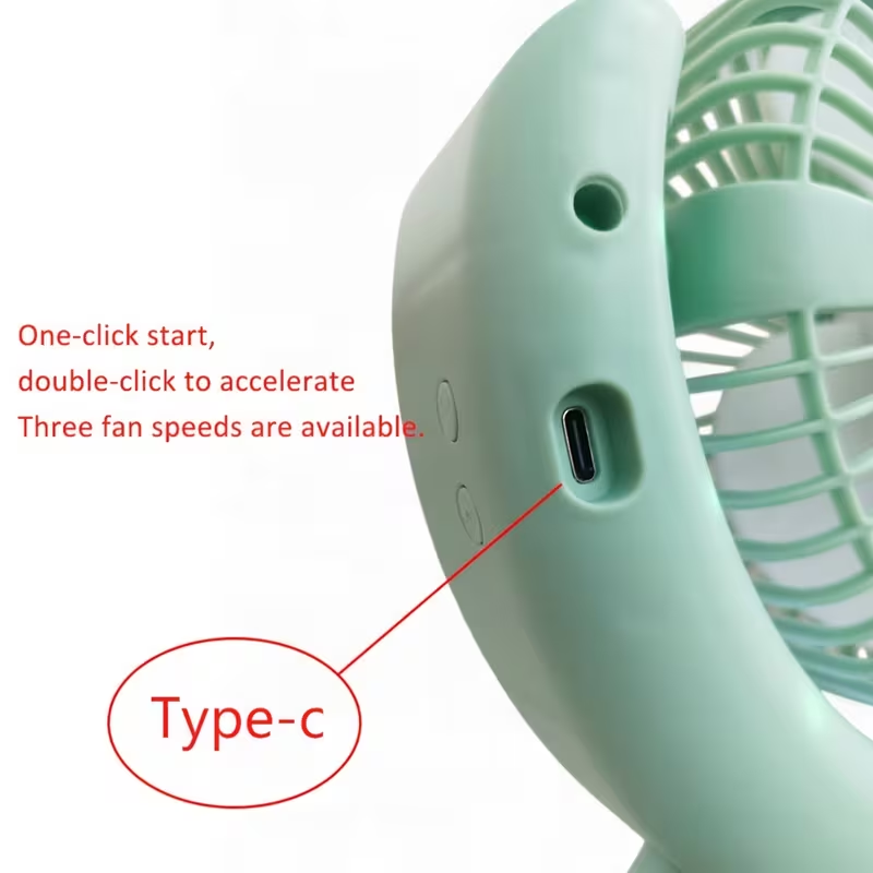 USB Desktop Fan with LED Light, Multifunctional Small Fan, Silent And Portable, 3-Speed Regulation, Rechargeable, Long Battery Life, Home Office Bedside Radiator, Creative Design, Summer Cool Gift