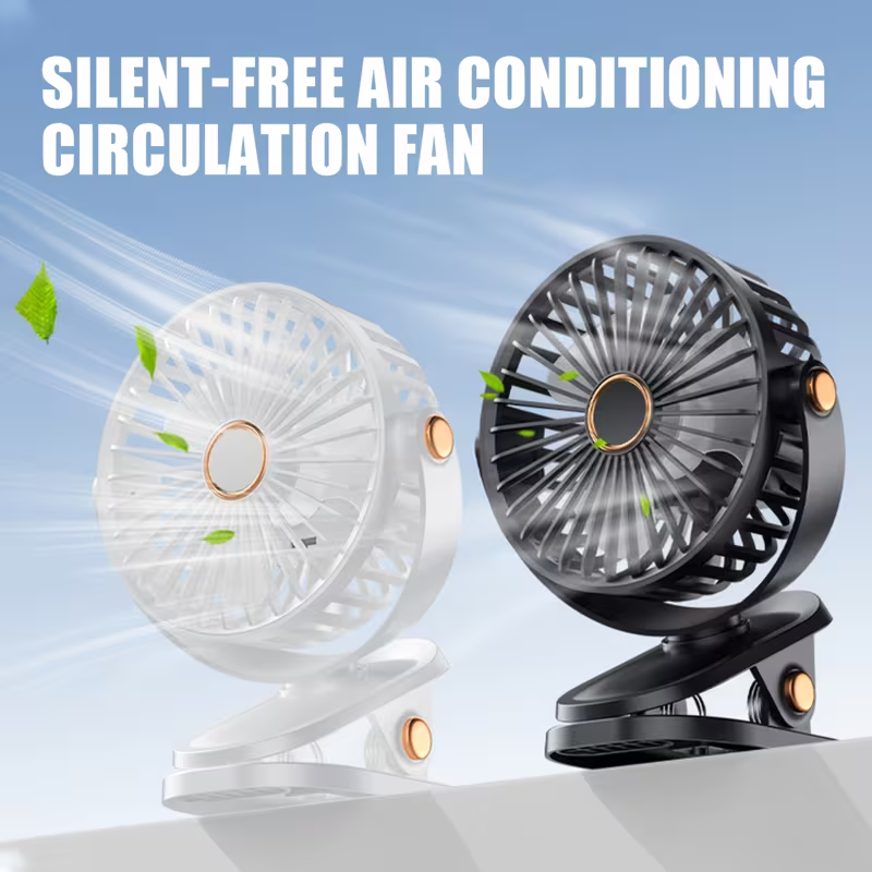 Summer USB Charging Portable Fan, Can Be Clipped, Stood, Or Hung, 4 Colors Optional, 5 Wind Speed Levels Adjustable, Multi-Angle Adjustable, Comfortable Cooling, Detachable And Washable, Suitable for Home, Office, Outdoor, Dormitory, Gift Giving