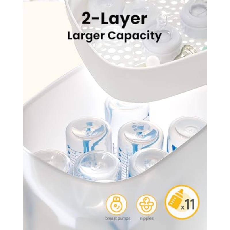 TURAOHU Bottle Sterilizer, 6-In-1 Bottle Sterilizer And Dryer, Electric Steam Bottle Sanitizer for Stuffs, Bottles And Breast Pump Additions