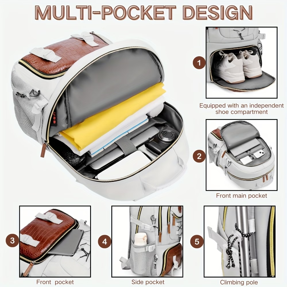 New Multifunctional Men's Fashion Backpack for Short Trips, Business Travel Bag with Multiple Pockets and Large Capacity, Laptop-Friendly, Stylish Casual Shoulder Bag, Commuter Bag, Overnight Stay Bag, Perfect for Students, Work, School