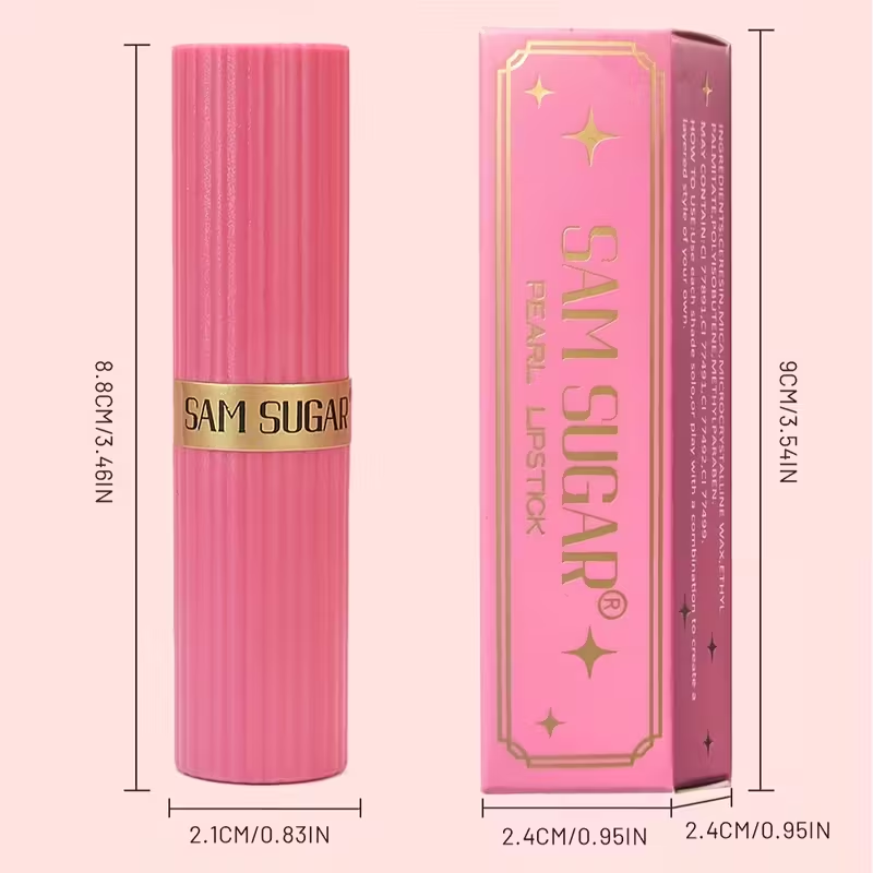 1pc SAM Waterproof Pearlescent Lip Gloss - Long-Lasting Shimmer Lipstick, Non-Sticky Hydrating Formula with Pearlescent, Moisturizing Lip Gloss for All Skin Types (,,, Tints) - Easy Application