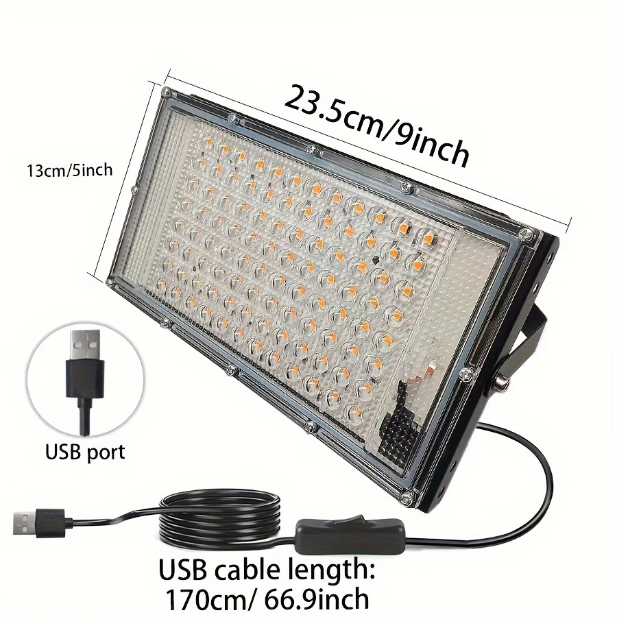 TURAOHU 1pc LED Full Spectrum Plant Grow Light USB Plant Supplementary Light for Vegetables, Succulents, Flowers, Fruits And Vegetables, Etc. Full Band Plant Grow Lights