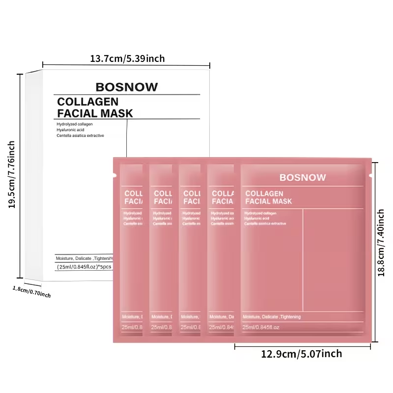 5pcs Instant Lifting Collagen White Mask • Moisturizing and Moisturizing • Keep the Skin Hydrated and Full • Firm the Skin • Make the Skin More Firm and Smooth • Make the Skin Look More Beautiful and Shiny • Suitable for Dry and Sensitive Skin